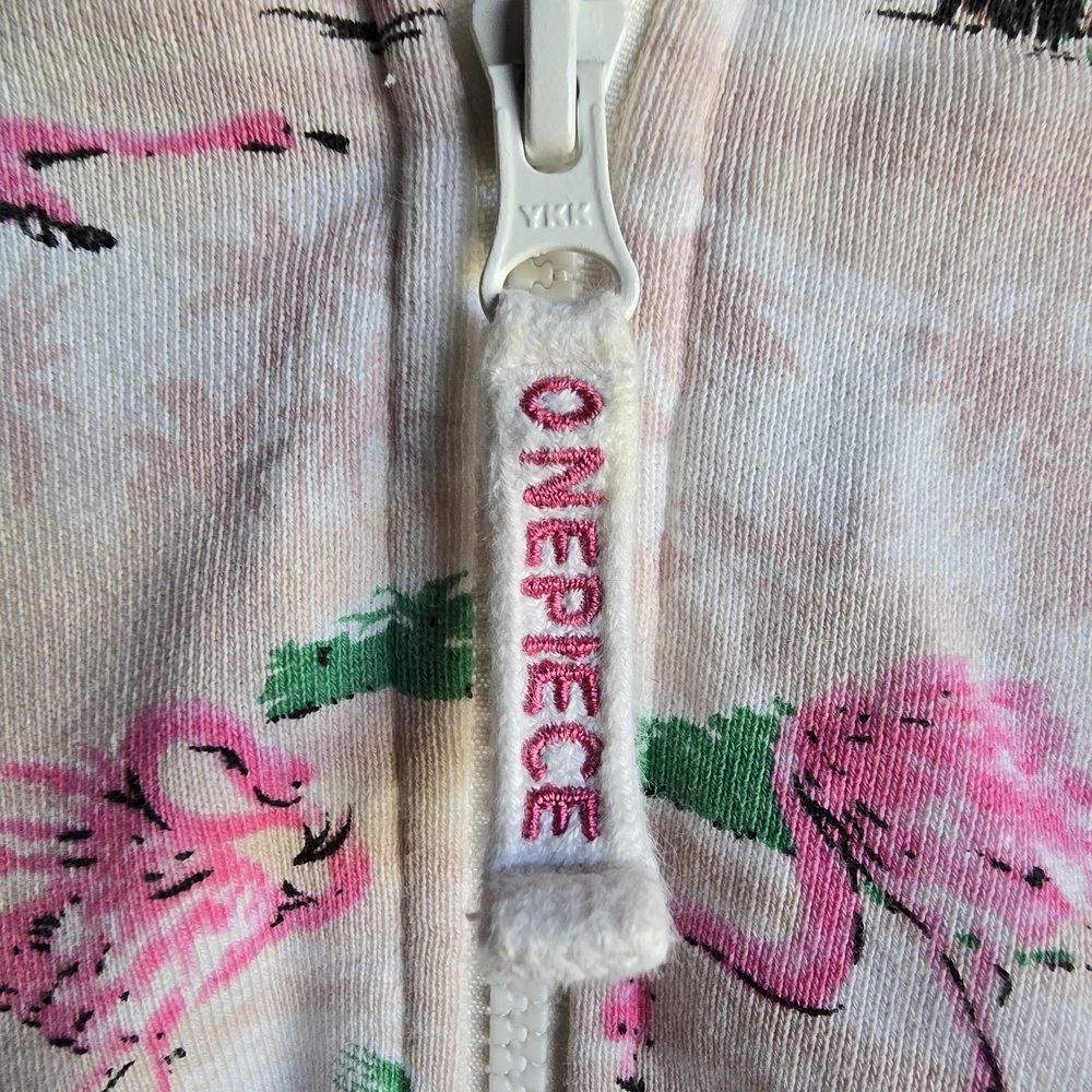 Onepiece Flamingo Print Zip-Up Romper - Picture 5 of 14